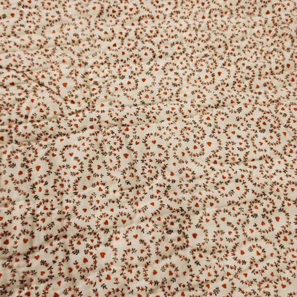 Handmade Vintage Patchwork Quilt, 61"×90", Green/Cranberry, Exceptional Piece! - Picture 11 of 16